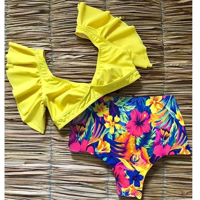 Ruffle High Waist Bikini 2019 Swimwear