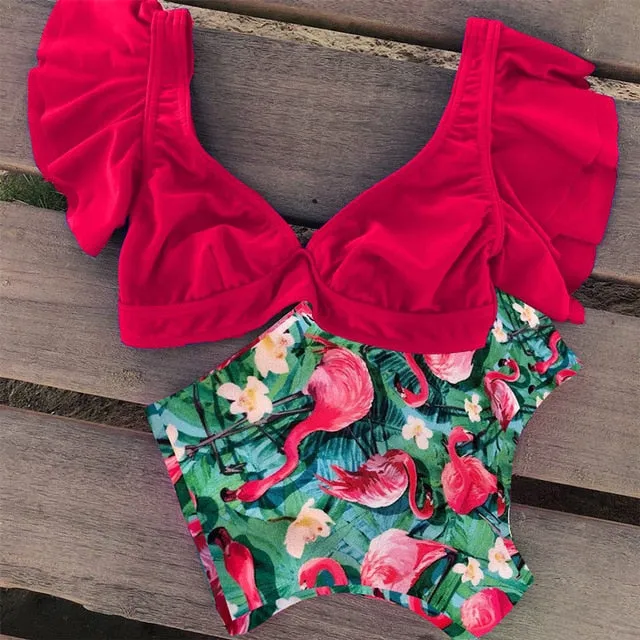 Ruffle High Waist Bikini 2019 Swimwear