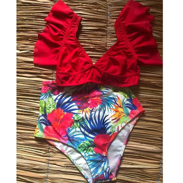 Ruffle High Waist Bikini 2019 Swimwear