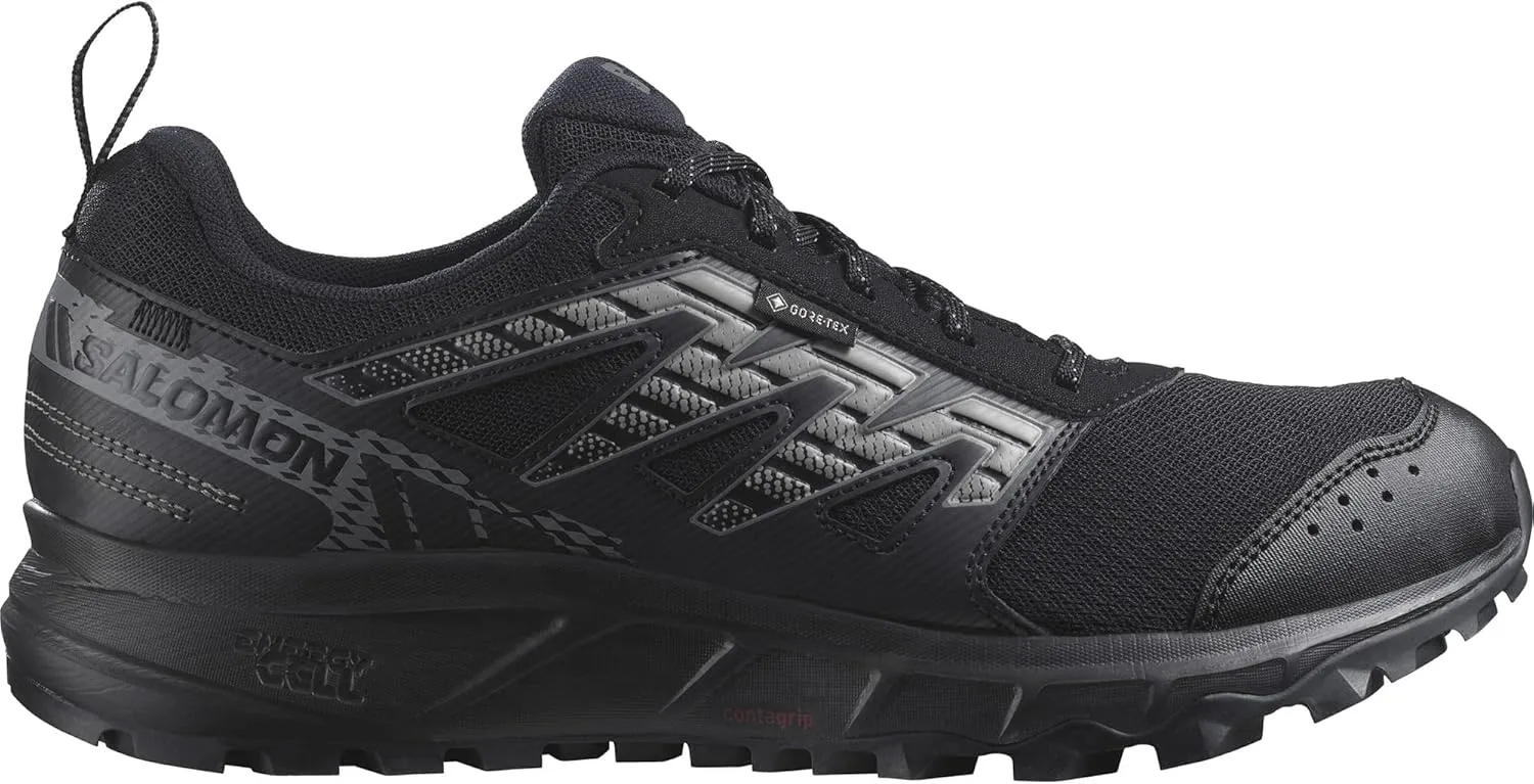 Salomon Men's WANDER GORE-TEX Running Shoes for Men, Black / Pewter / Frost Gray,10