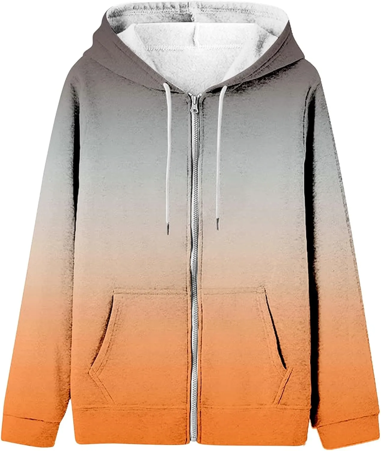 SAMST Women's Oversized Zip Up Hoodies Sweatshirts Y2K Clothes Teen Girl Fall Casual Drawstring Jackets with Pockets