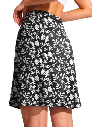 SANTINY 19" Golf Skorts Skirts for Women Zipper Pockets Knee Length Skort Women's High Waist Athletic Tennis Skirt