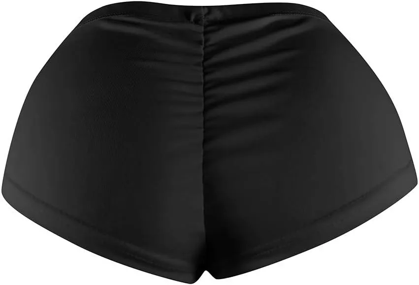 Scrunch Butt Yoga Shorts - Low Rise Solid Ruched Skimpy Booty Basketball Workout Shorts