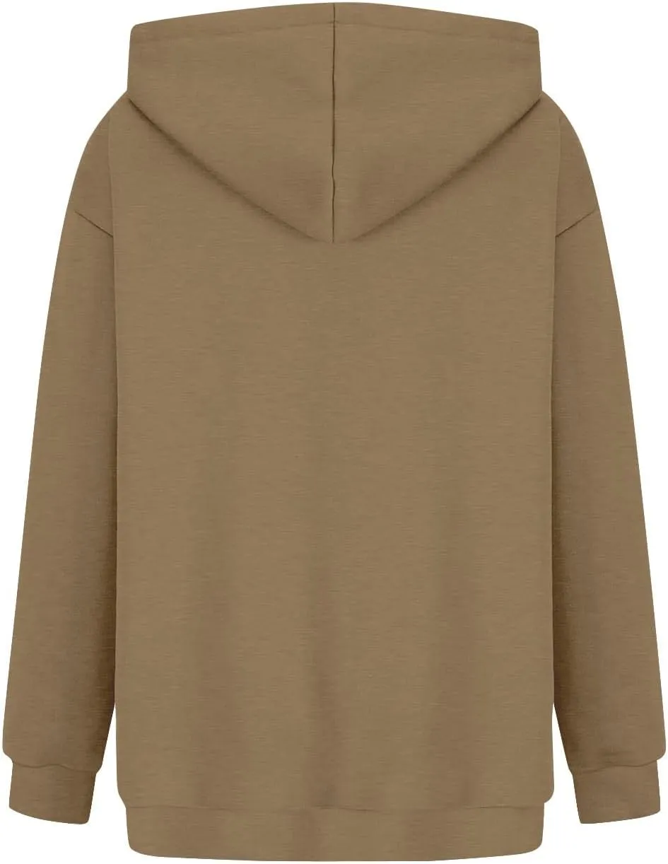 SHAOBGE Womens Fall Oversized Sweatshirts Fleece Hoodies Long Sleeve Shirts Pullover Winter Clothes with Pocket