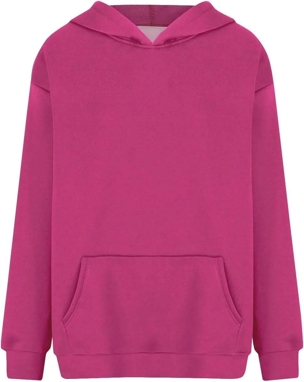 SHAOBGE Womens Fall Oversized Sweatshirts Fleece Hoodies Long Sleeve Shirts Pullover Winter Clothes with Pocket