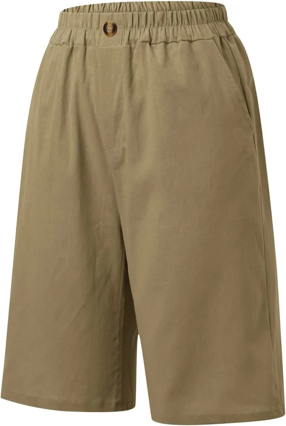Shorts for Women 2024 Bermuda Shorts Casual Elastic High Waisted Wide Leg Shorts Knee Length Summer Shorts with Pockets