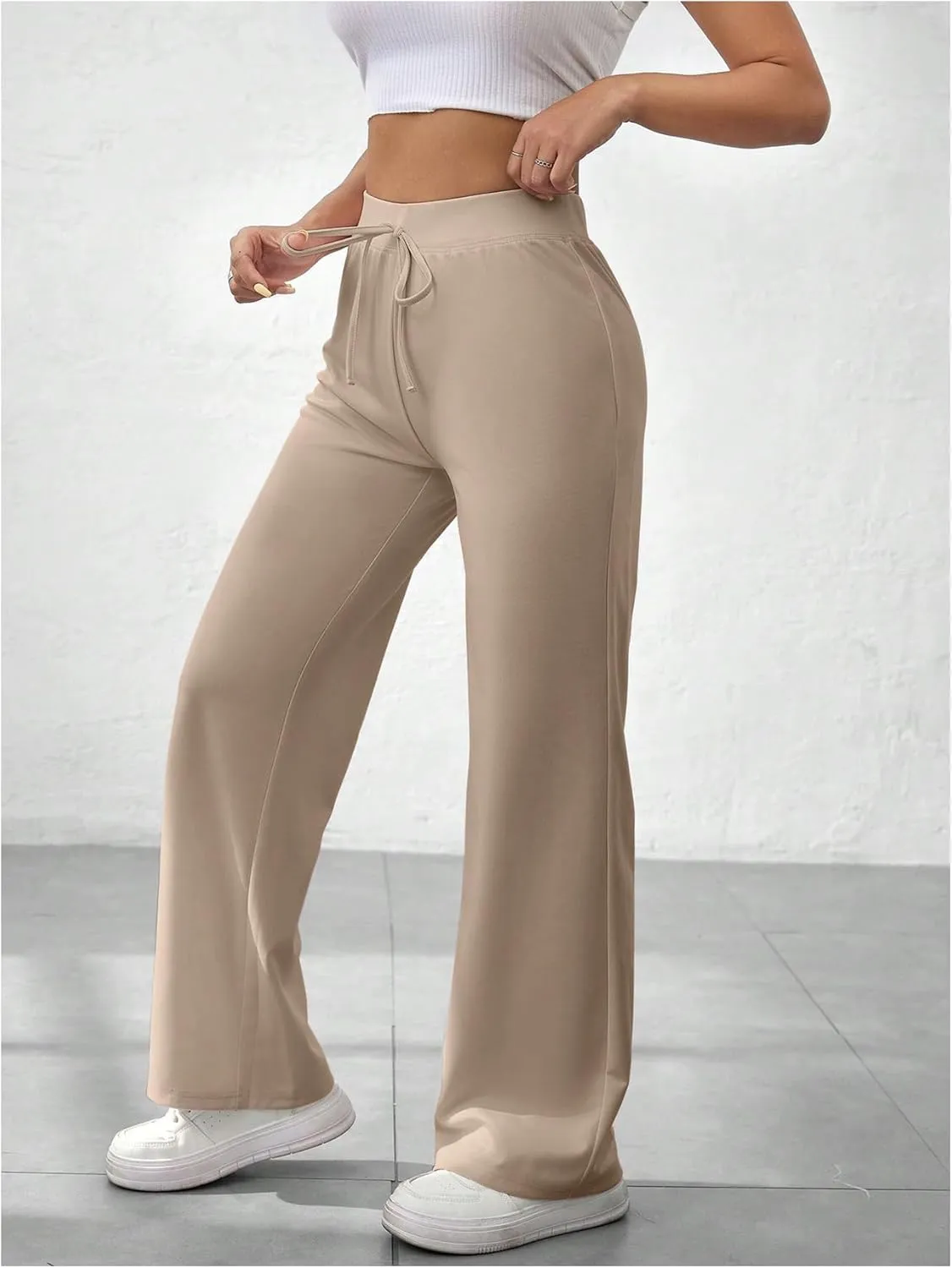 SOLY HUX Women's Sweatpants High Waisted Straight Leg Pants Drawstring Fall Casual Trousers