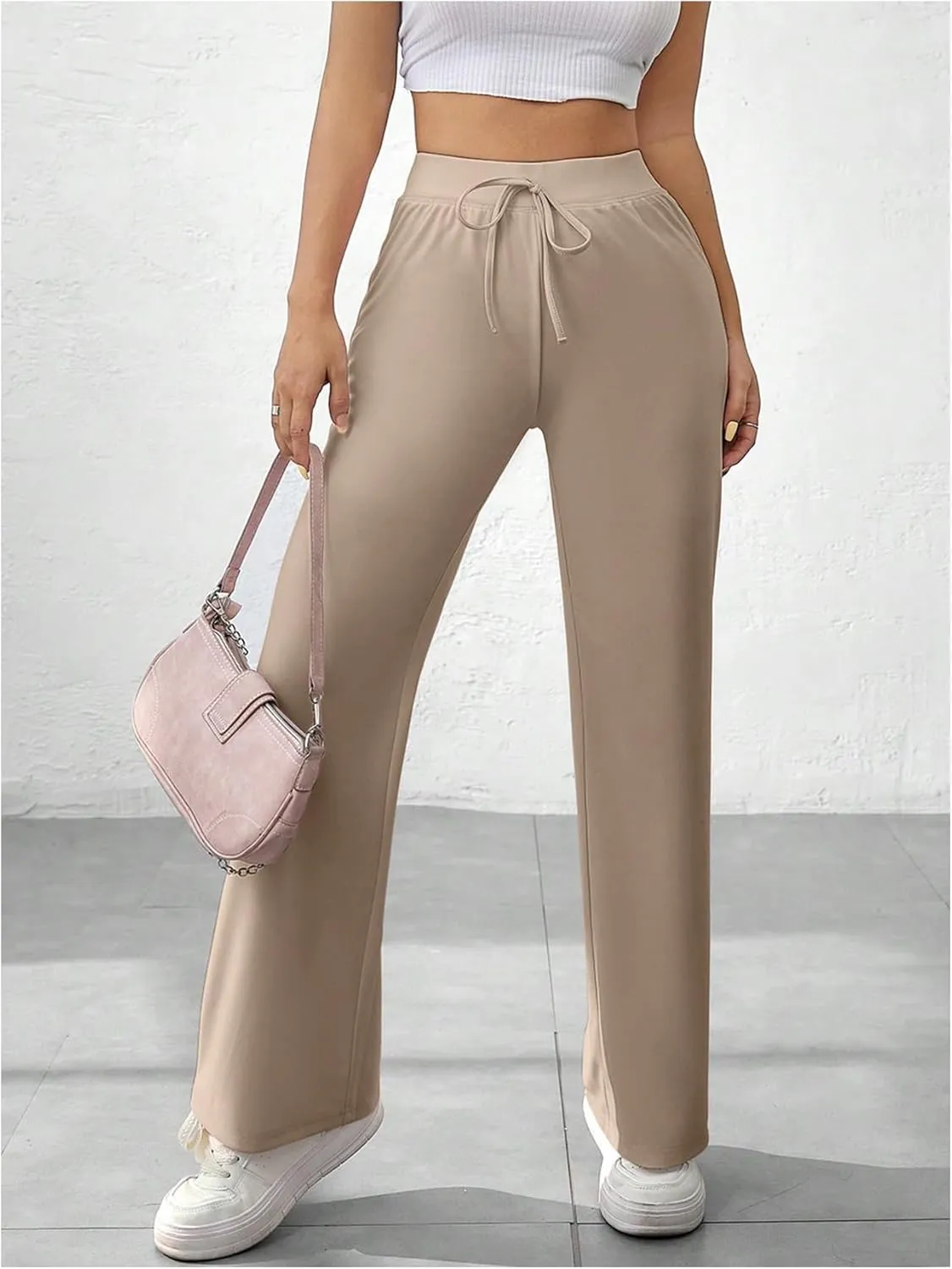 SOLY HUX Women's Sweatpants High Waisted Straight Leg Pants Drawstring Fall Casual Trousers