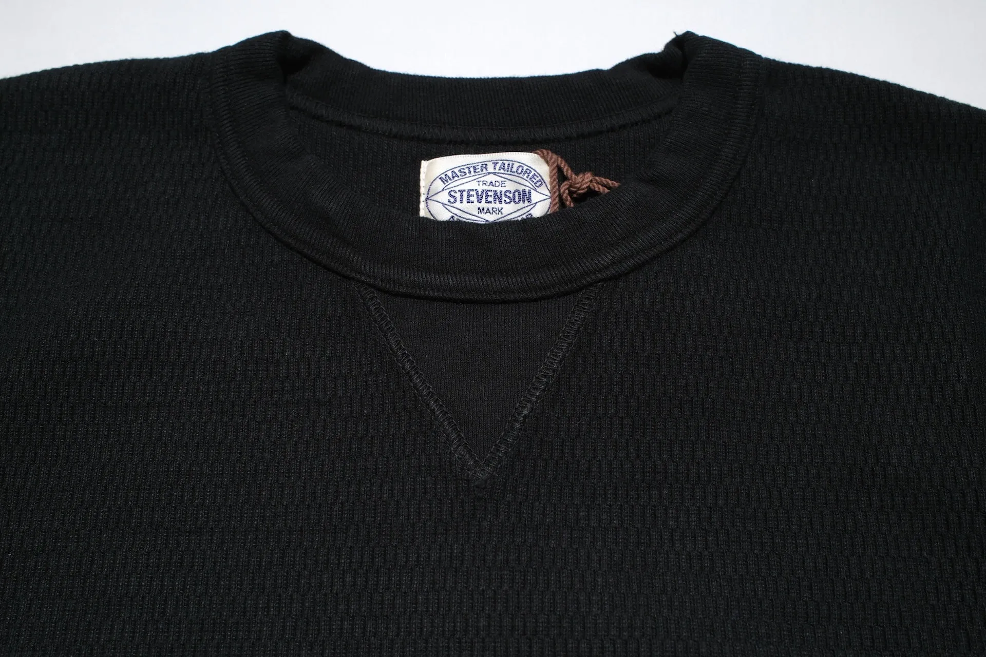 Stevenson Overall Co. Heavyweight Waffle Thermal Sweatshirt (Black)