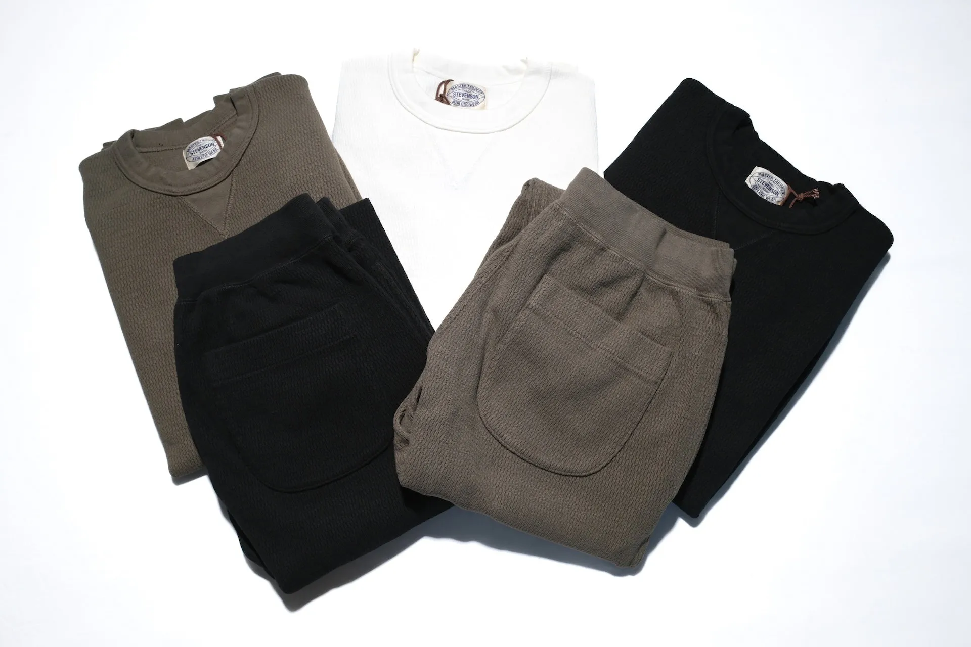 Stevenson Overall Co. Heavyweight Waffle Thermal Sweatshirt (Black)