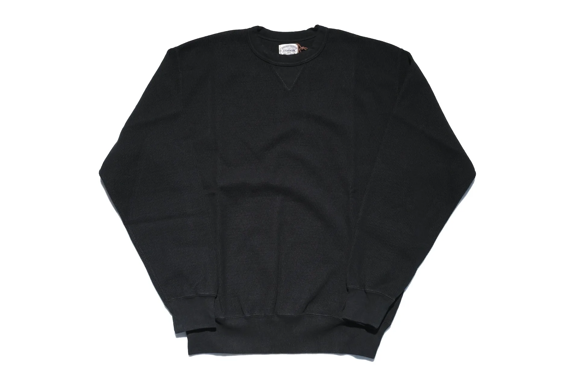 Stevenson Overall Co. Heavyweight Waffle Thermal Sweatshirt (Black)