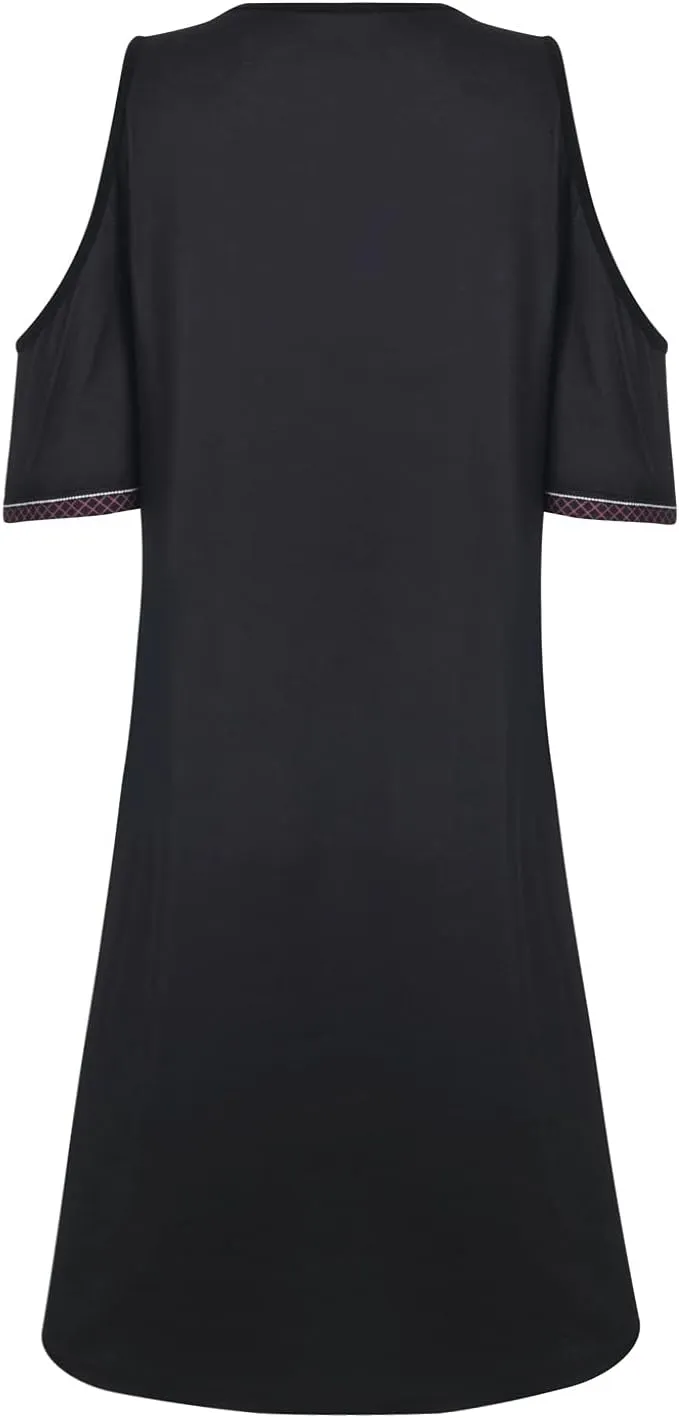 Summer Dresses for Women 2022,Women Traditional Aztec Cold Shoulder Sexy V Neck Short Sleeve Dress Floral Casual Dress