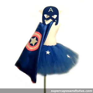 Super Capt Shield Tutu with Cape and Masks