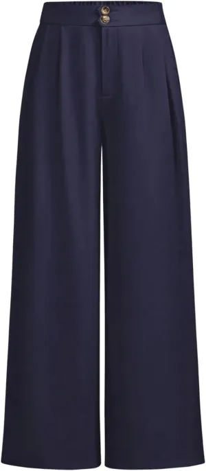 SweatyRocks Girl's Elastic High Waist Wide Leg Pants Loose Long Trousers