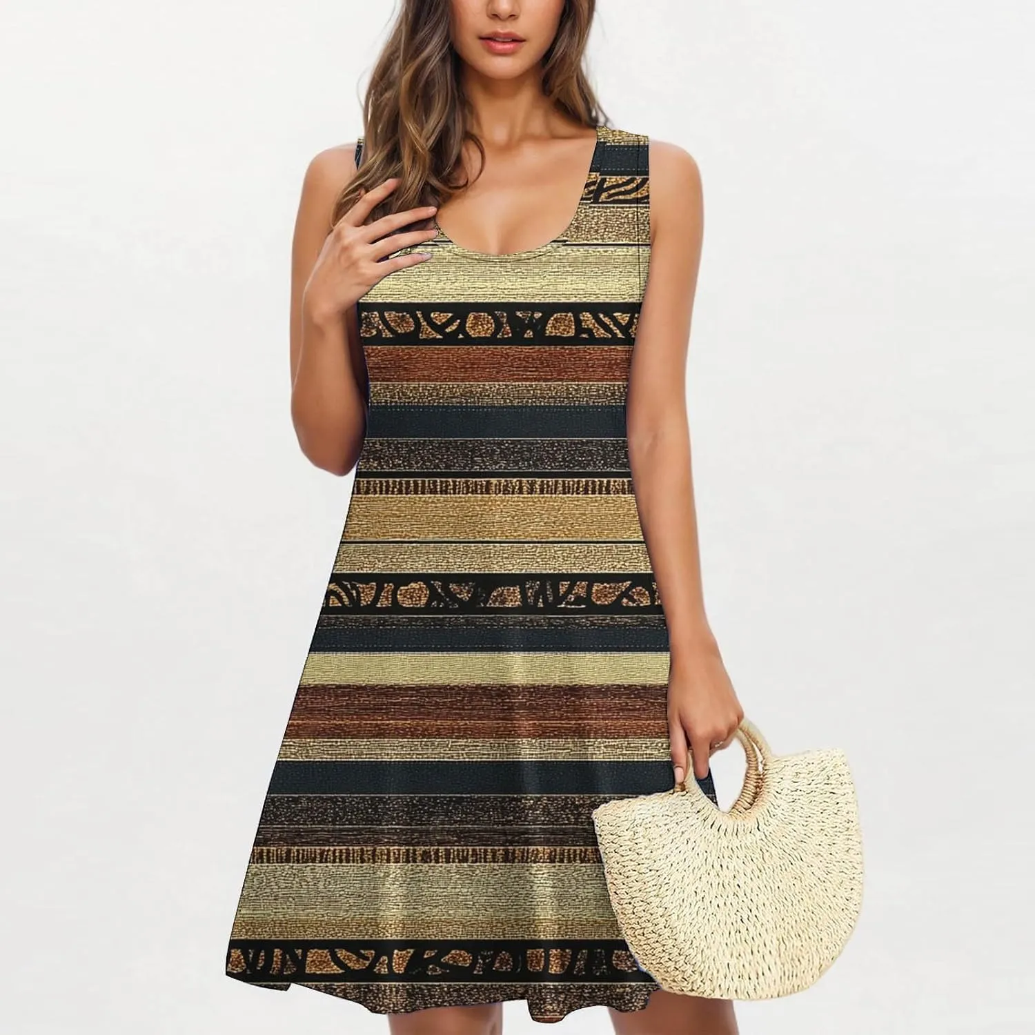 Tank Dress for Women 2025 Sleeveless Floral Casual Summer Mini Dress Flowy Trendy Loose Fit Beach Short Dresses