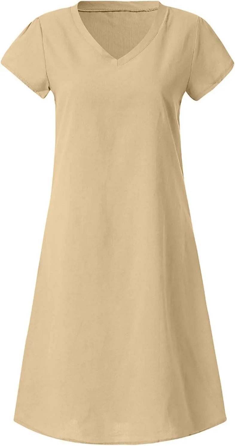 TARIENDY Casual Dresses for Women,Women's Loose Comfy Summer Dress Short Sleeve Sundress Fashion Beach Vacation Outfits