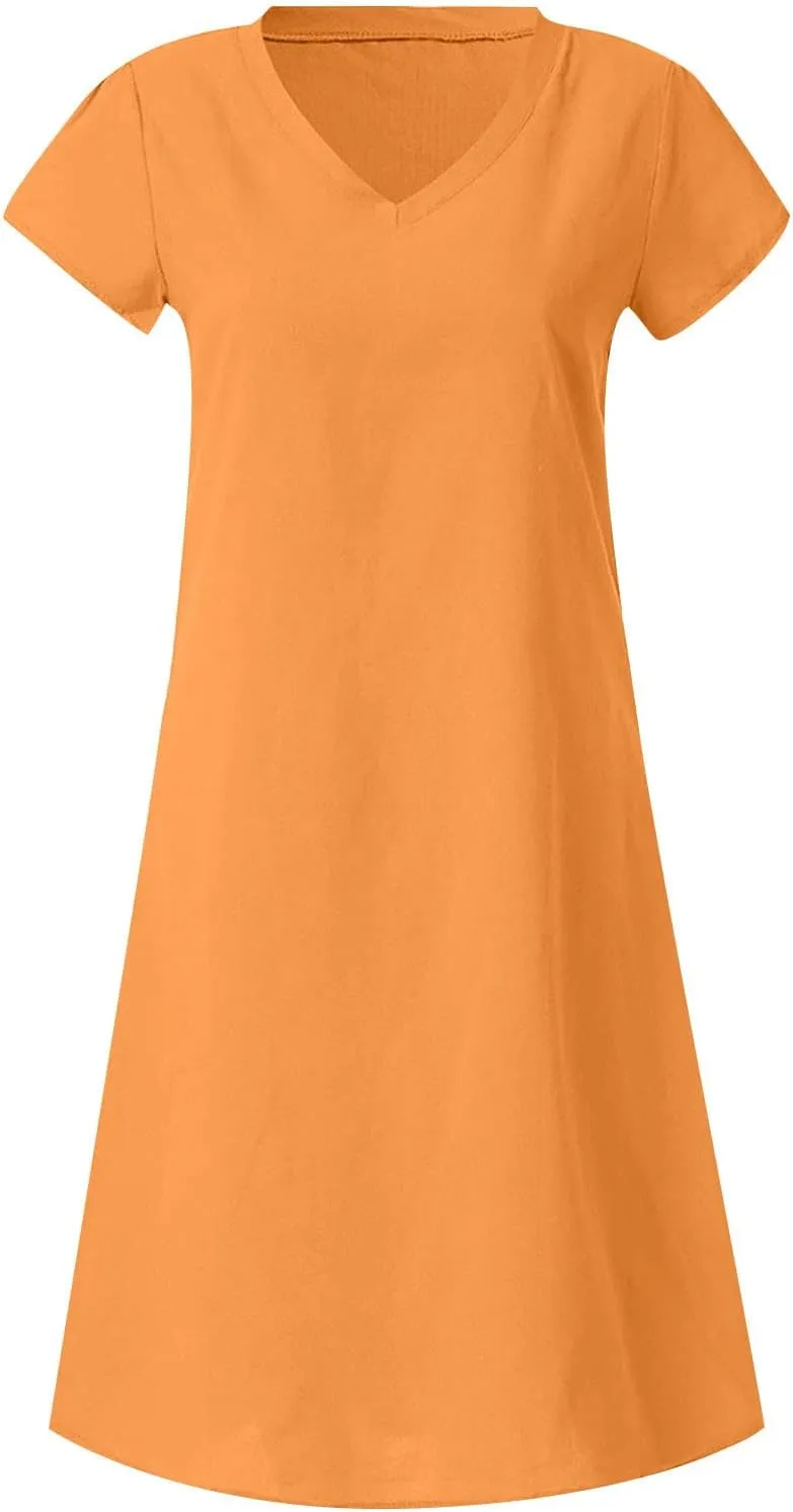 TARIENDY Casual Dresses for Women,Women's Loose Comfy Summer Dress Short Sleeve Sundress Fashion Beach Vacation Outfits