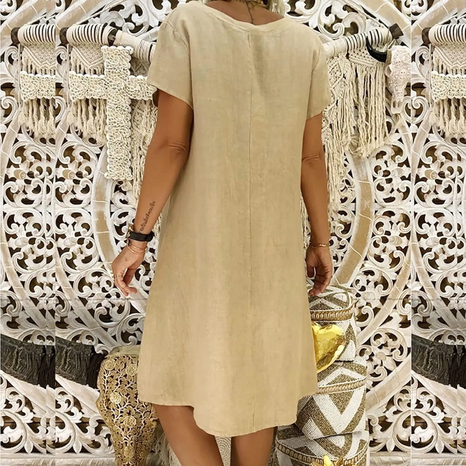 TARIENDY Casual Dresses for Women,Women's Loose Comfy Summer Dress Short Sleeve Sundress Fashion Beach Vacation Outfits