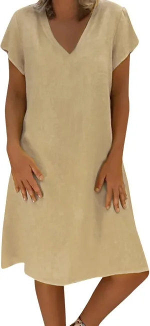 TARIENDY Casual Dresses for Women,Women's Loose Comfy Summer Dress Short Sleeve Sundress Fashion Beach Vacation Outfits