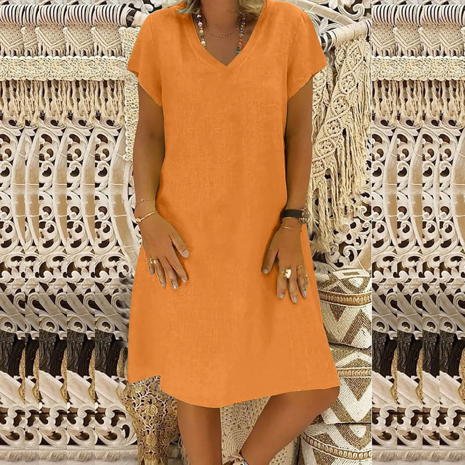 TARIENDY Casual Dresses for Women,Women's Loose Comfy Summer Dress Short Sleeve Sundress Fashion Beach Vacation Outfits