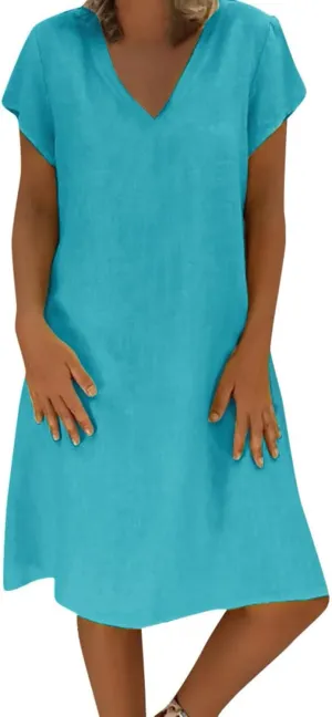 TARIENDY Casual Dresses for Women,Women's Loose Comfy Summer Dress Short Sleeve Sundress Fashion Beach Vacation Outfits