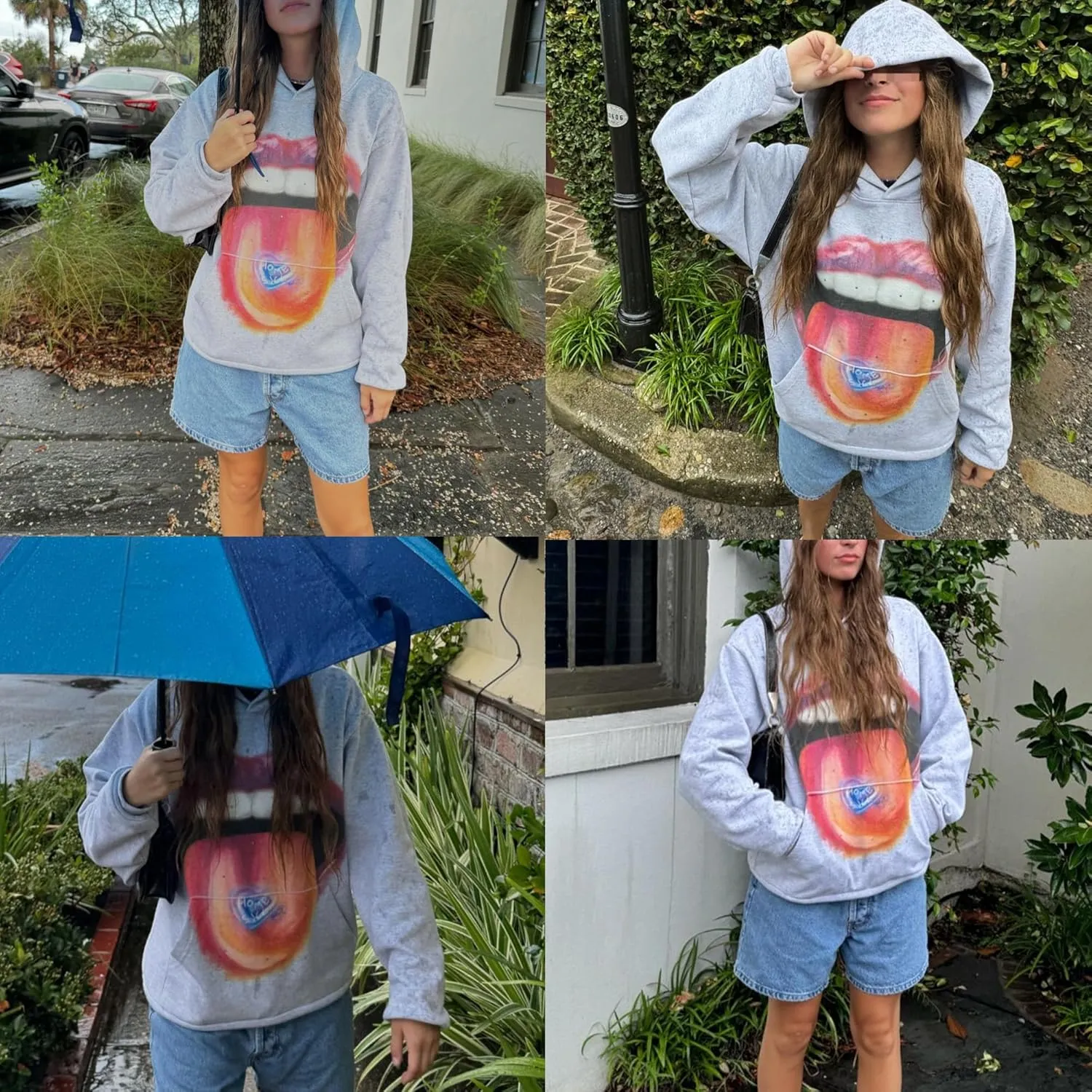 Teeth Grunge Hoodie Y2k Unisex Rapper Sweater Jackets Streetwear Oversized Graphic Hoodies