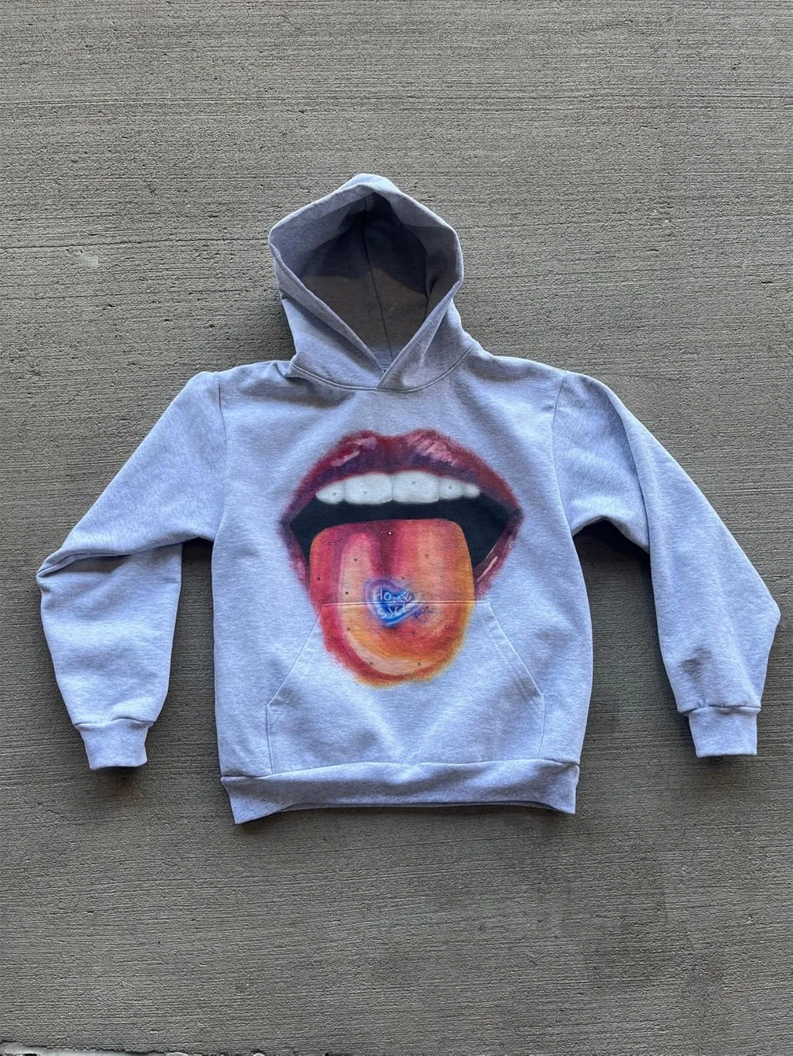 Teeth Grunge Hoodie Y2k Unisex Rapper Sweater Jackets Streetwear Oversized Graphic Hoodies
