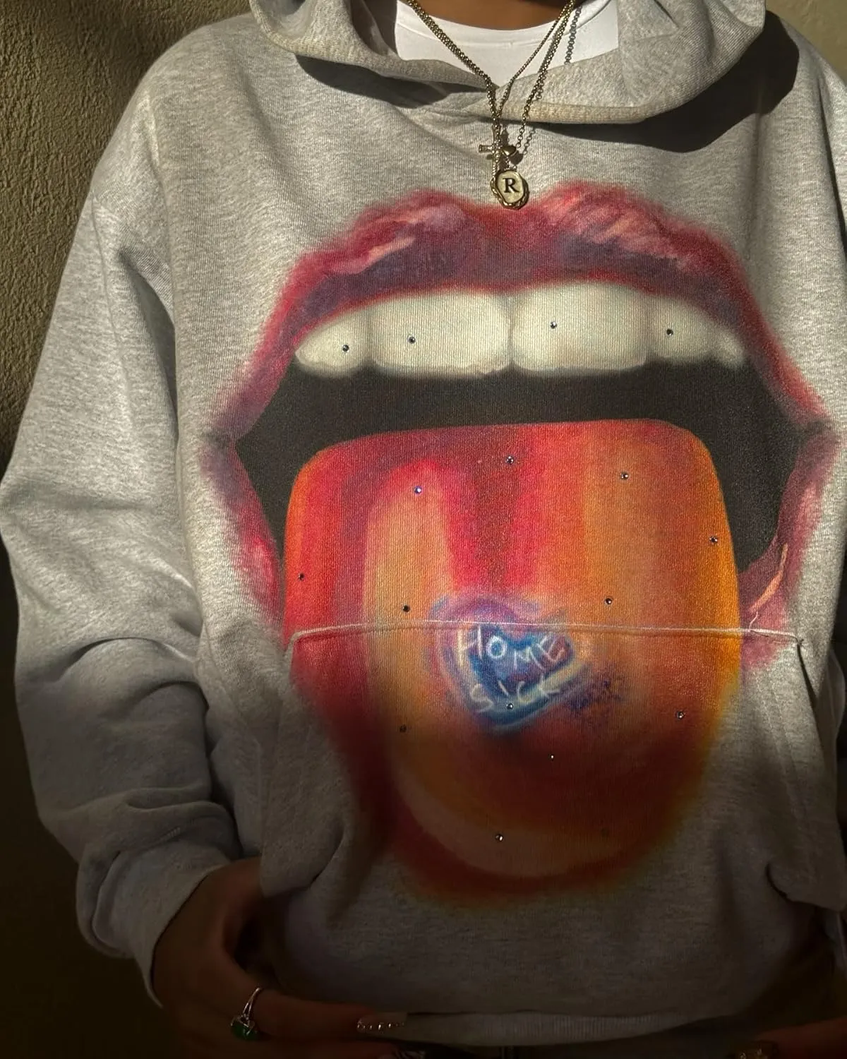 Teeth Grunge Hoodie Y2k Unisex Rapper Sweater Jackets Streetwear Oversized Graphic Hoodies