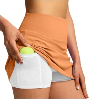 Tennis Skirts for Women with Shorts Underneath High Waisted Workout Athletic Skorts with Pockets Skinny Golf Skirts