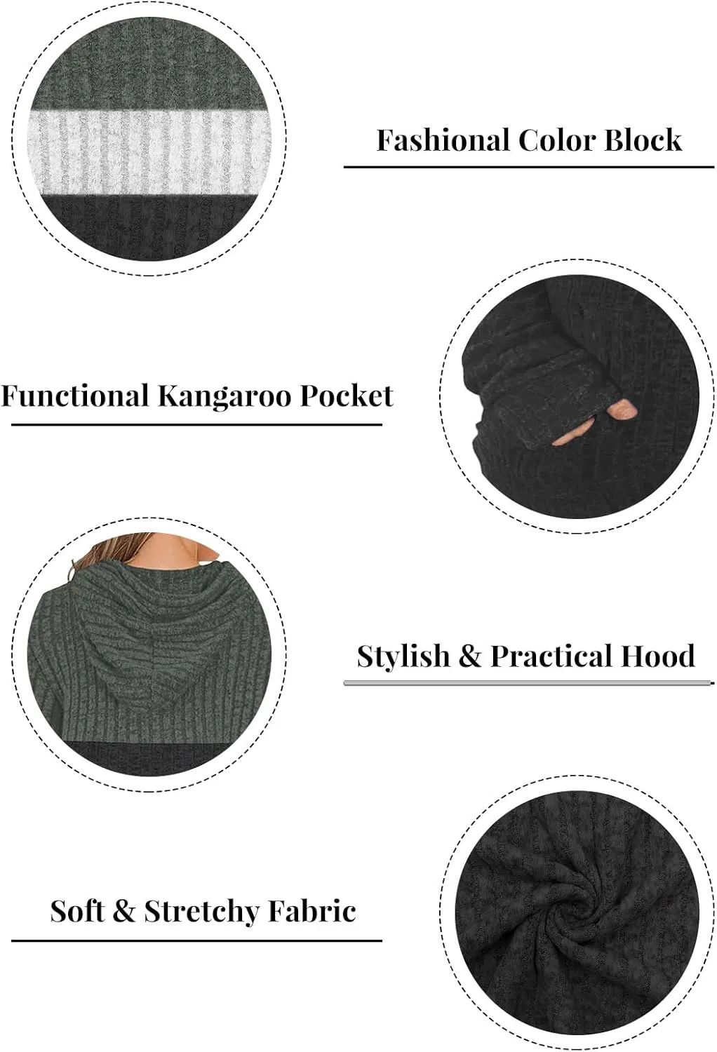 VISLILY Plus-Size-Hoodies for Women Casual Color Block Sweaters Long Sleeve Pullover Sweatshirts Cute Loose Tops with Pocket