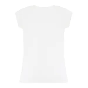 WHITE SHEER LONGLINE T-SHIRT