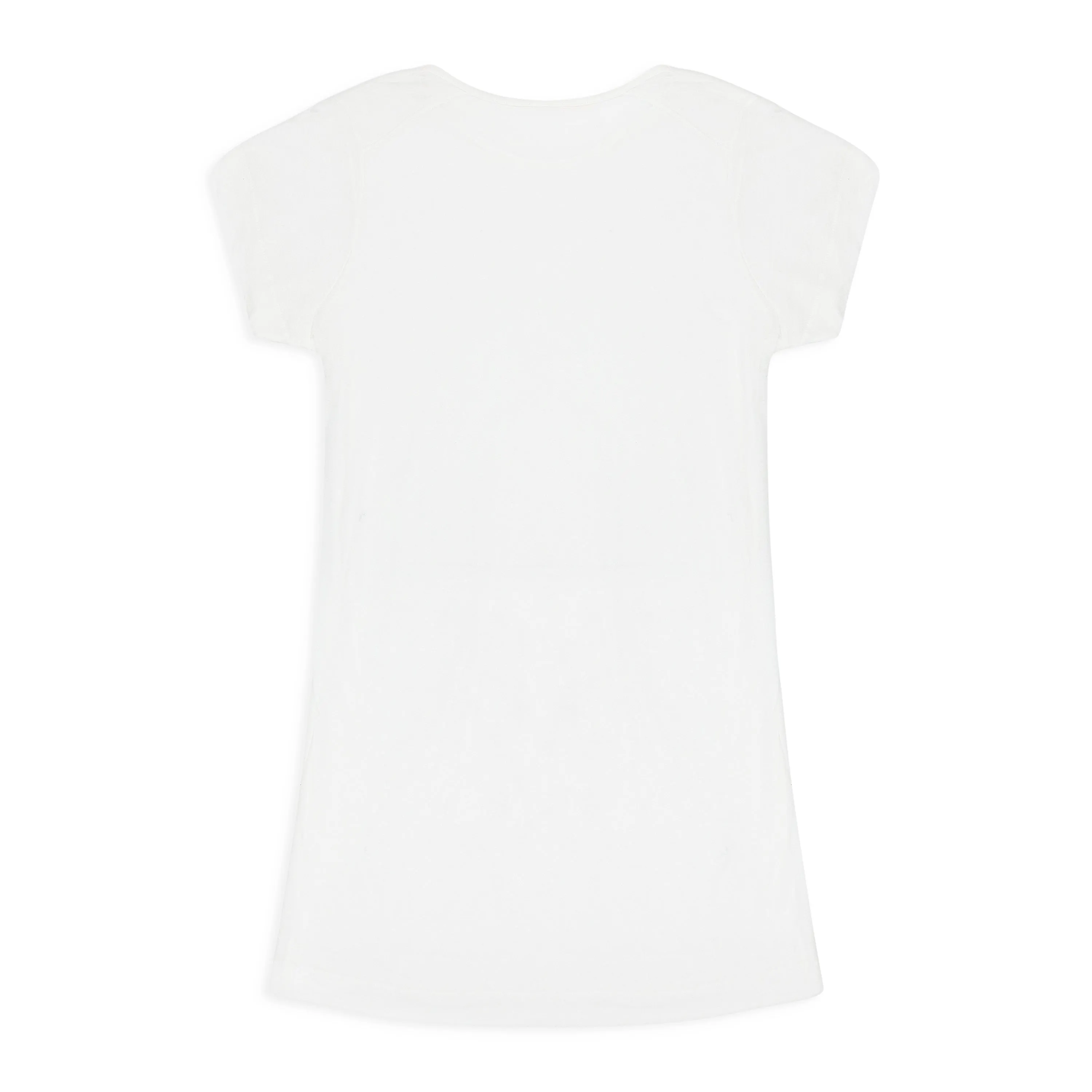 WHITE SHEER LONGLINE T-SHIRT