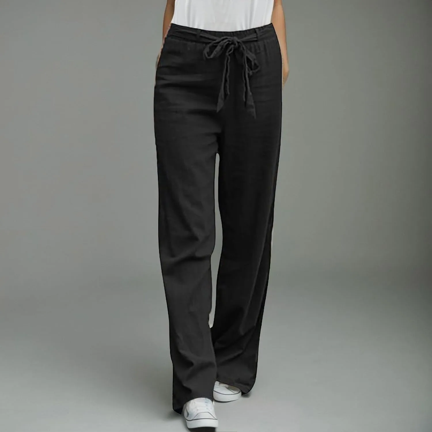 Wide Leg Sweatpants Winter Opaque Yoga Slacks with Pockets Barrel Pants Water Resistant