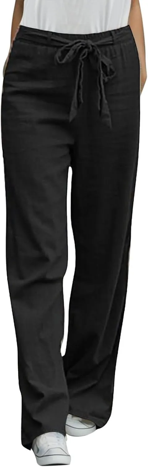 Wide Leg Sweatpants Winter Opaque Yoga Slacks with Pockets Barrel Pants Water Resistant
