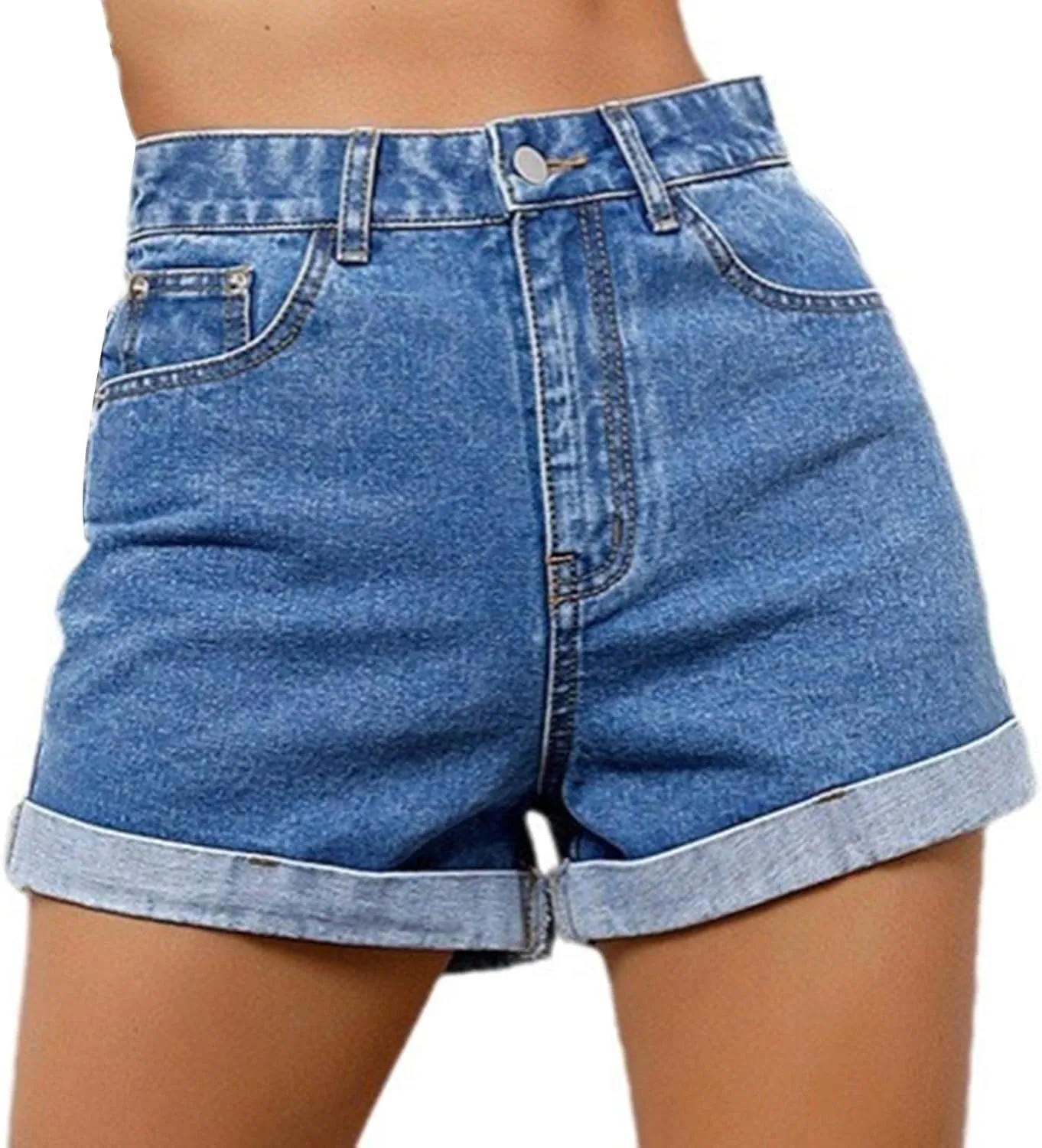 Women 2025 Summer Denim Shorts Trendy High Waisted Ripped Distressed Jean Shorts Stretchy Casual Fashion Jean Shorts