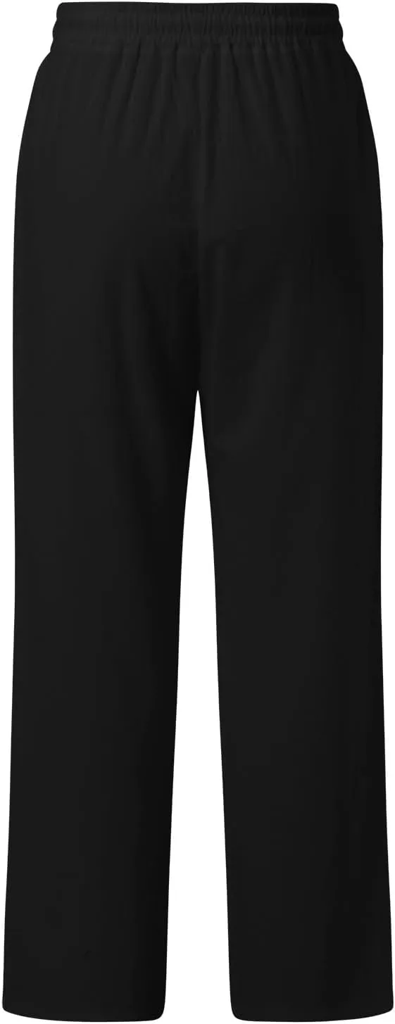 Women Cotton Linen Summer Flowy Pant Trousers High Waist Ankle Length Plus Size Trouser Business Work