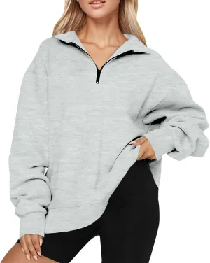 Women Oversized Sweatshirts Hoodies Trendy Zip Pullover Long Sleeve Fall Outfits Clothes 2024
