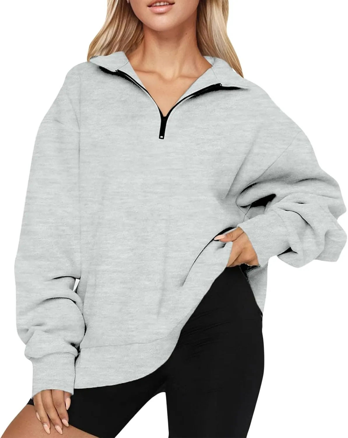 Women Oversized Sweatshirts Hoodies Trendy Zip Pullover Long Sleeve Fall Outfits Clothes 2024