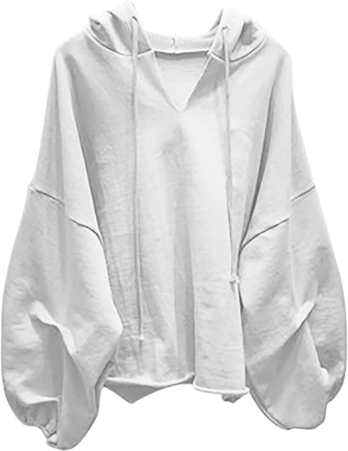 Women Oversized V Neck Hoodies Long Sleeve Comfy Sweatshirts Casual Fall Fashion Pullover Winter Clothes 2024