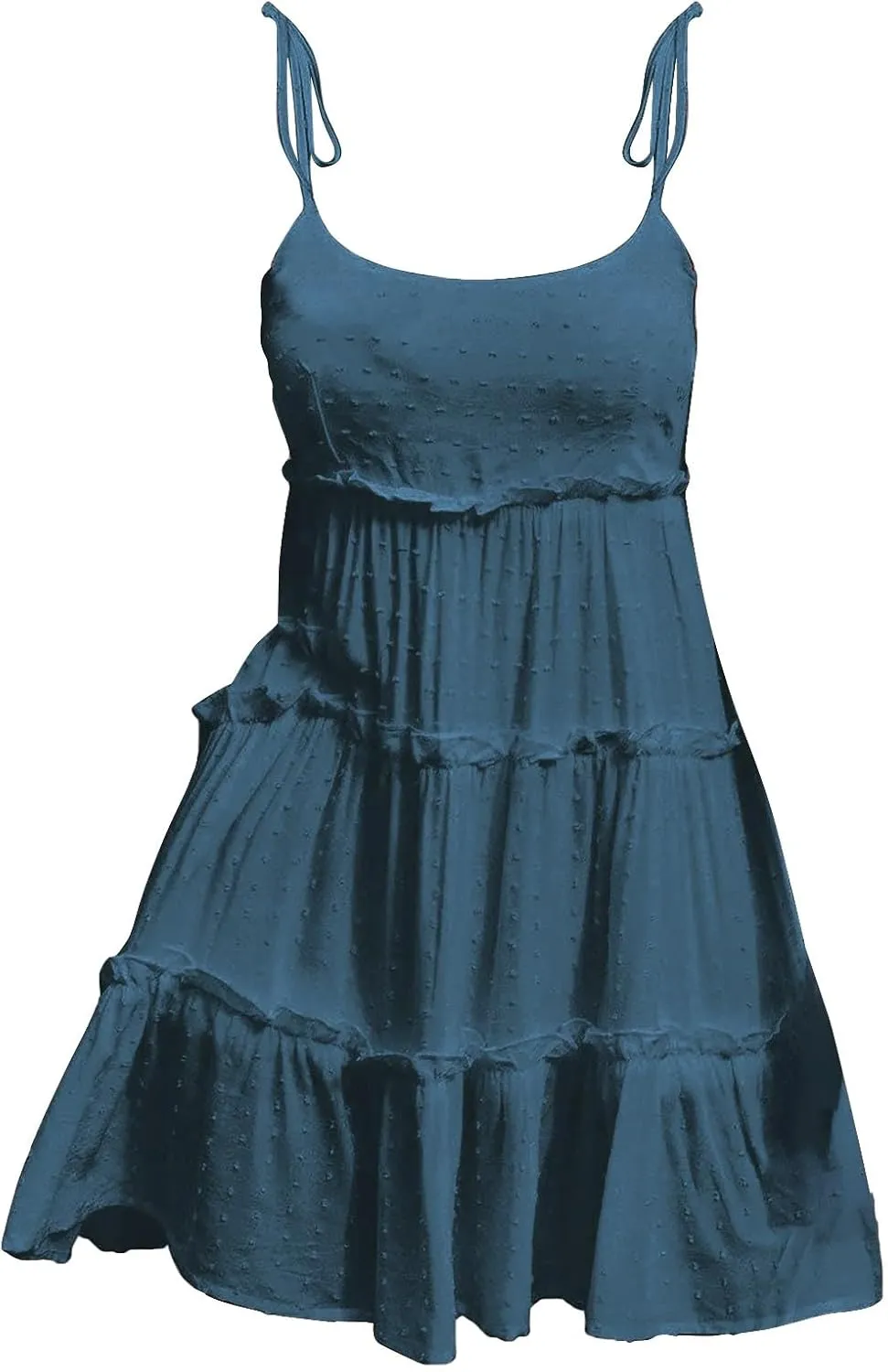 Womens 2024 Summer Floral Mini Dress Boho Flowy Skater Dresses Short Sleeveless Ruffle Spaghetti Strap Dress for Women
