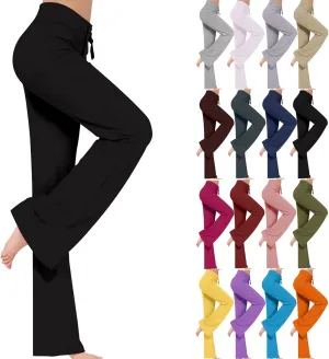 Women's Baggy Flared Pants Loose High Waist Wide Leg Pants Workout Out Leggings Casual Trousers Yoga Gym Pants