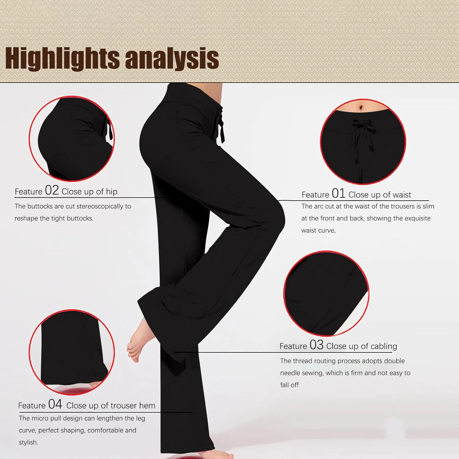 Women's Baggy Flared Pants Loose High Waist Wide Leg Pants Workout Out Leggings Casual Trousers Yoga Gym Pants