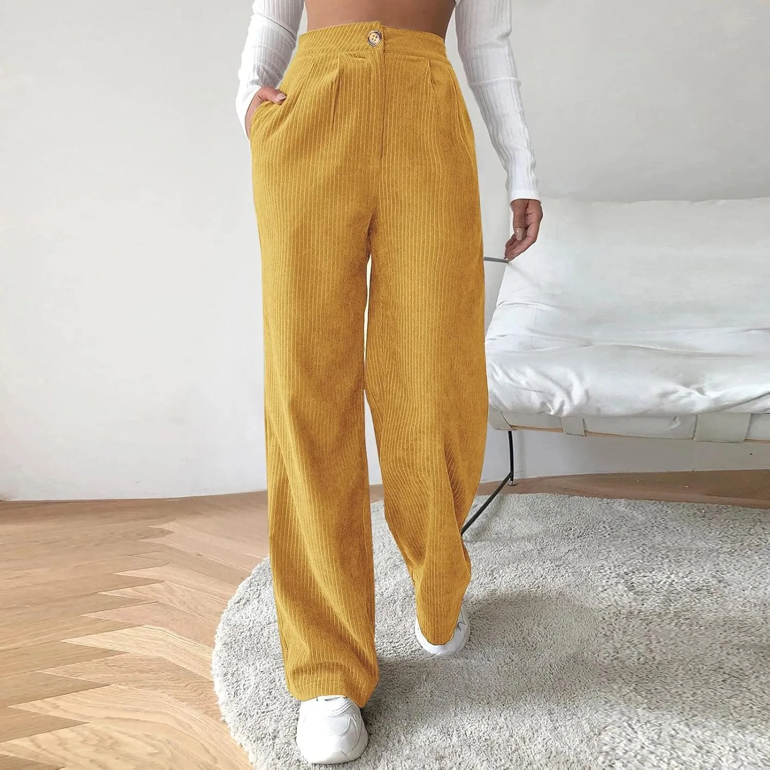 Womens Cargo Sweatpants Winter Velour Yoga Capris with Pockets High Waisted Flare Leggings