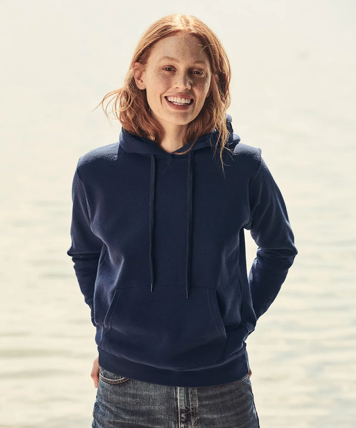Womens Classic 80/20 hooded sweatshirt | Deep Navy