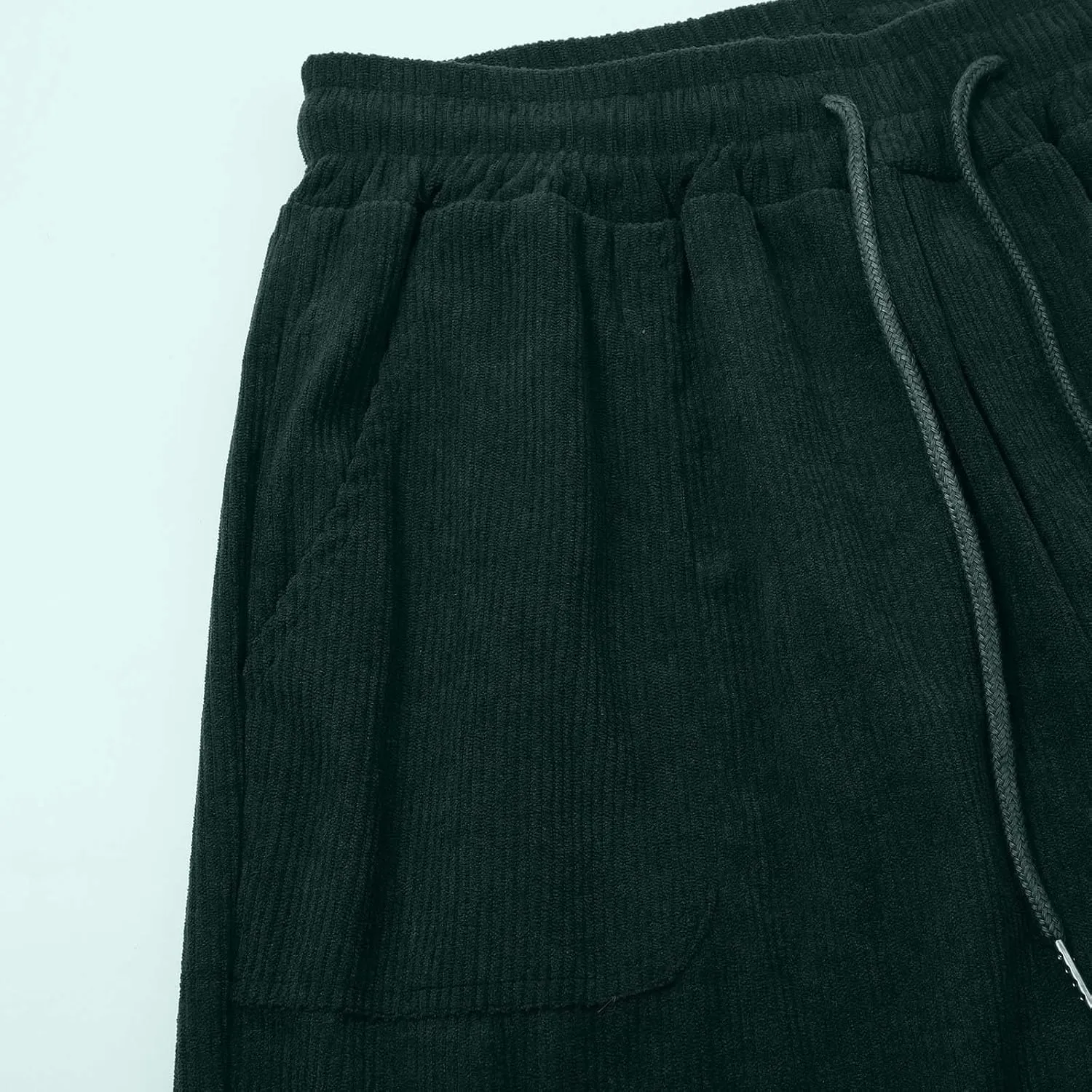 Womens Corduroy Cuffed Pants 2025 Trendy High Waisted Straight Leg Drawstring Trousers Work Office Dress Casual Pants