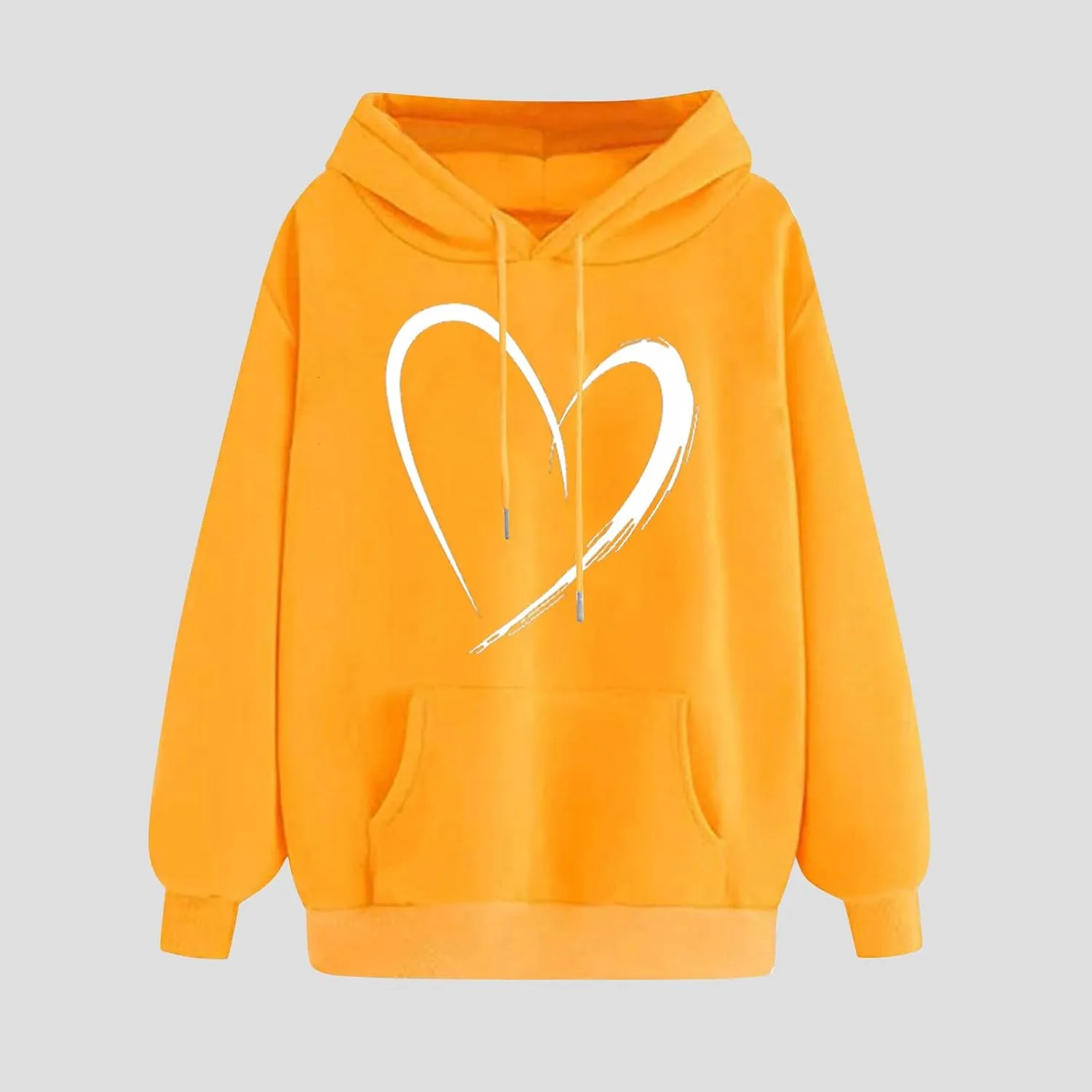 Womens Cute Heart Hoodies Graphic Pullover Fall Fashion Hooded Drawstring Sweatshirt Teen Girls Long Sleeve Sweater
