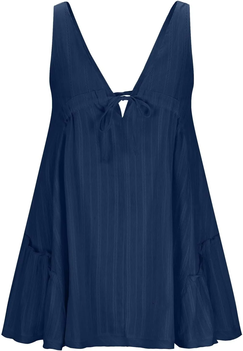 Womens Dressy Sexy Casual V Neck Low Cut Tank Dress Holiday Vacation Casual Beach Cover Ups Sleeveless Outfits