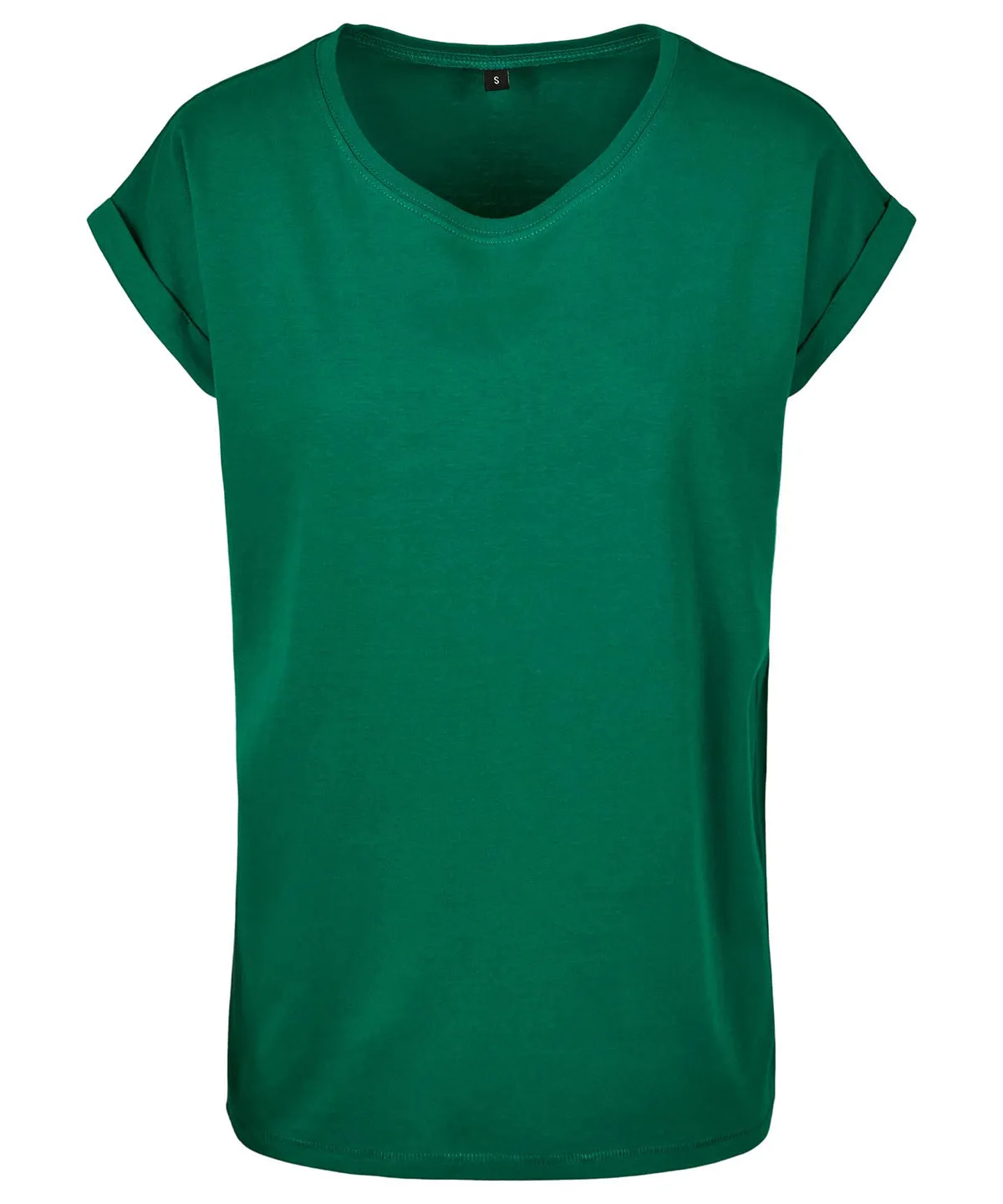 Womens extended shoulder tee | Forest Green
