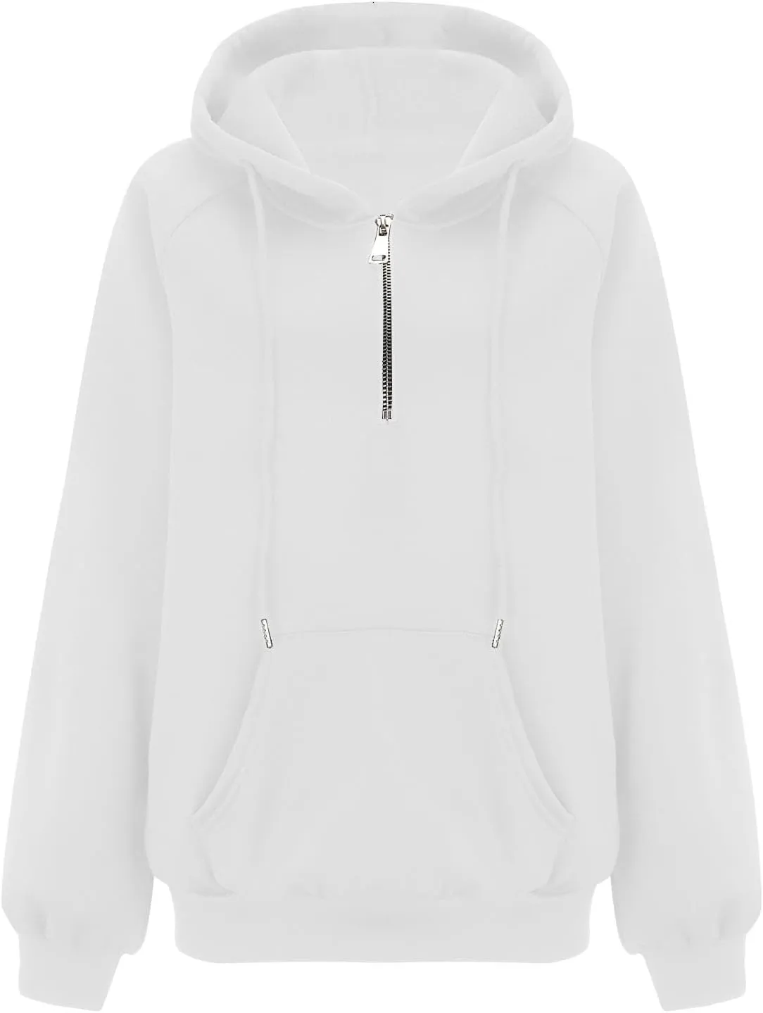 Womens Half Zip Hoodies Cropped Pullover Casual Long Sleeve Hooded Sweatshirts Quarter Zipper Sweatshirt Fall Clothes