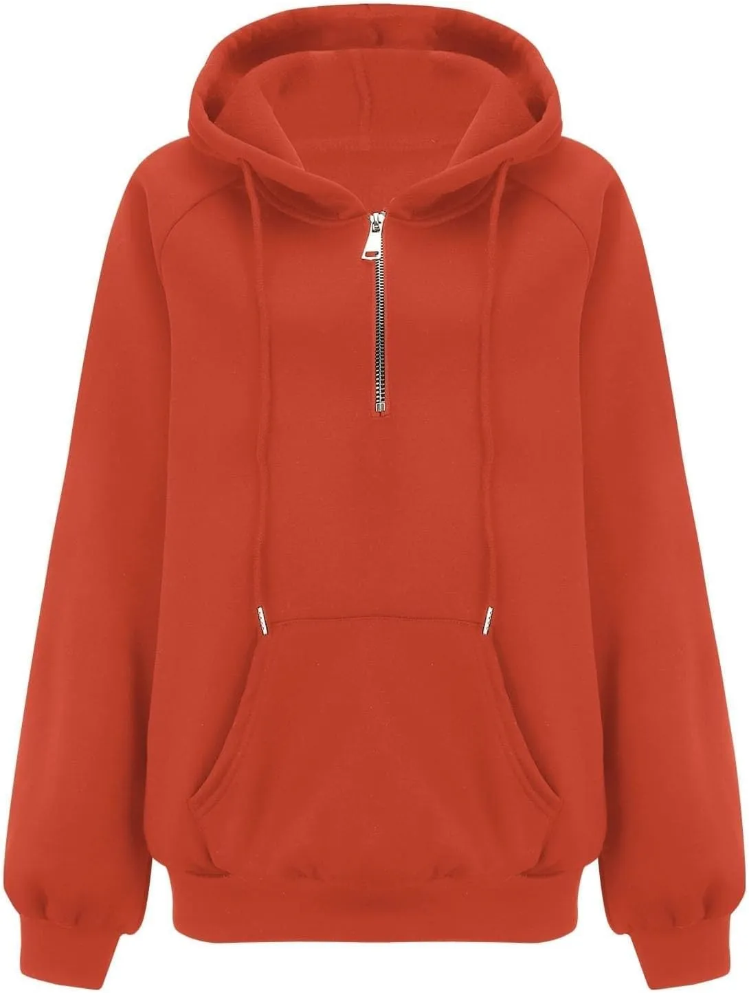 Womens Half Zip Hoodies Cropped Pullover Casual Long Sleeve Hooded Sweatshirts Quarter Zipper Sweatshirt Fall Clothes